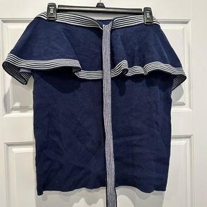 NY&Co XL halter tube top navy blue